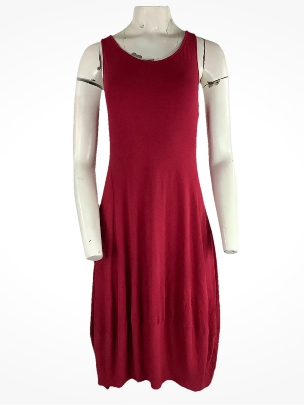 Eileen Fisher Sz XS Stretchy Jersey Fit Flare Spring Summer Pullon Dress Pink